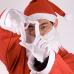 Asian Santa Claus With Framing Gesture